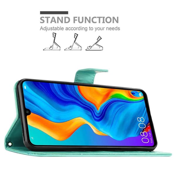Huawei P30 LITE Skal Fodral i blomdesign Mobilskydd Case Cover med magnetisk stängning, ståfunktion och kortplatser