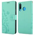 Miniatyrbilde 8 av 9: Deksel til Huawei P30 LITE Lommebokdeksel i blomster design med magnetisk lukking, stativfunksjon og kortplasser