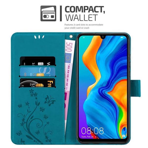Huawei P30 LITE Pungetui Cover Blomster ()