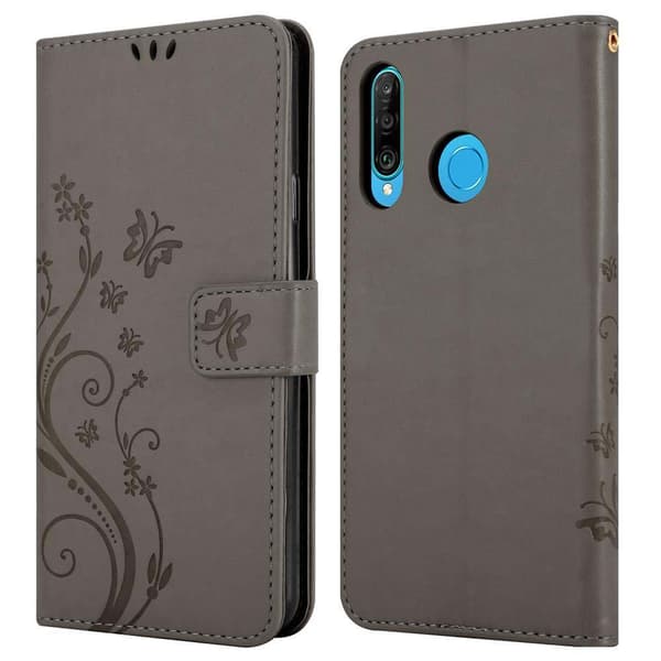 Huawei P30 LITE Skal Fodral i blomdesign Mobilskydd Case Cover med magnetisk stängning, ståfunktion och kortplatser