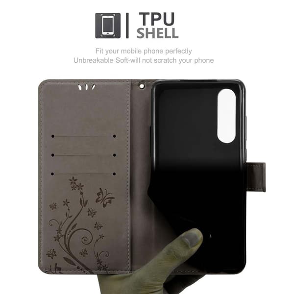 Huawei P30 Skal Fodral i blomdesign Mobilskydd Case Cover med magnetisk stängning, ståfunktion och kortplatser