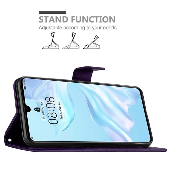 Huawei P30 Pungetui Cover Blomster ()