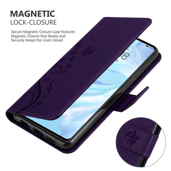 Huawei P30 Pungetui Cover Blomster ()
