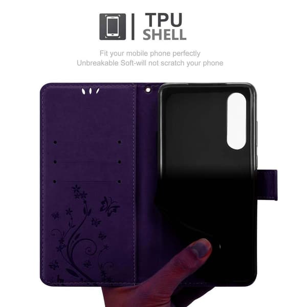Huawei P30 Skal Fodral i blomdesign Mobilskydd Case Cover med magnetisk stängning, ståfunktion och kortplatser