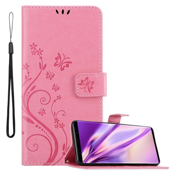 Samsung Galaxy NOTE 9 Pungetui Cover Blomster () BLOMSTER PINK