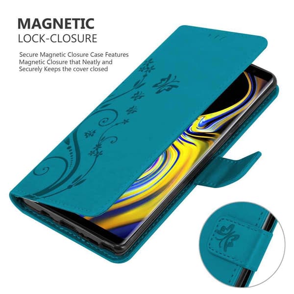 Samsung Galaxy NOTE 9 Skal Fodral i blomdesign Mobilskydd Case Cover med magnetisk stängning, ståfunktion och kortplatser