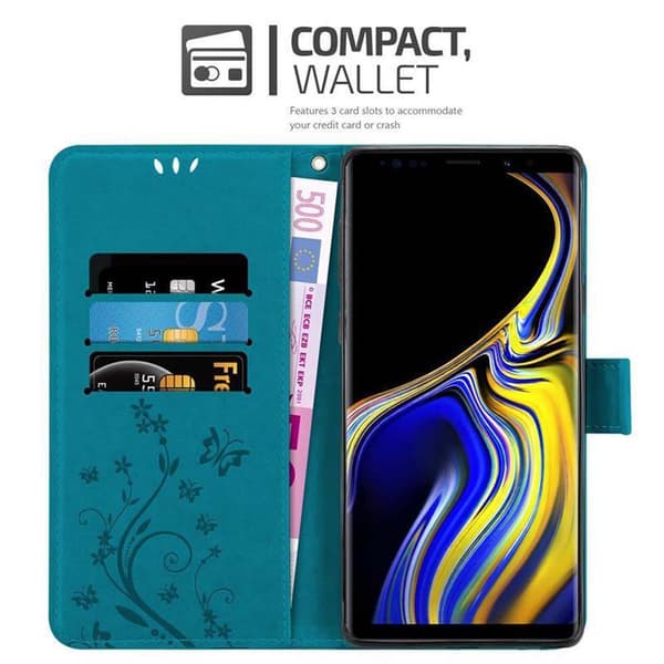 Samsung Galaxy NOTE 9 Skal Fodral i blomdesign Mobilskydd Case Cover med magnetisk stängning, ståfunktion och kortplatser