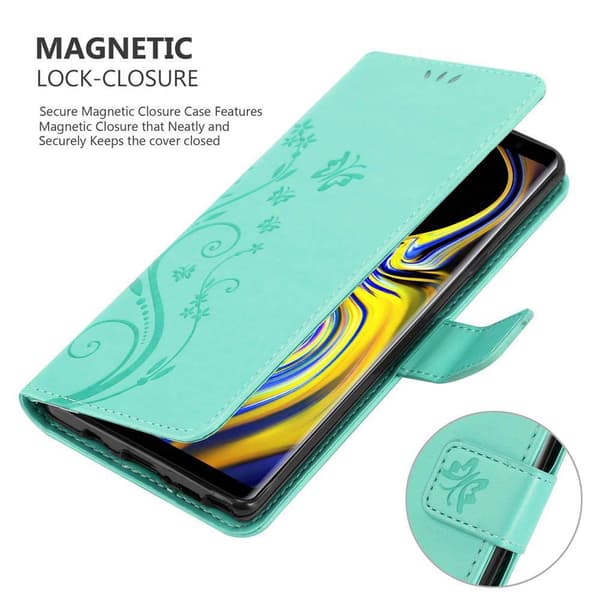 Samsung Galaxy NOTE 9 Skal Fodral i blomdesign Mobilskydd Case Cover med magnetisk stängning, ståfunktion och kortplatser