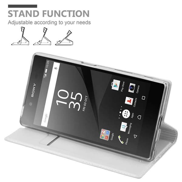 Deksel til Sony Xperia Z5 Lommebokdeksel med magnetisk lukking, stativfunksjon og kortlomme