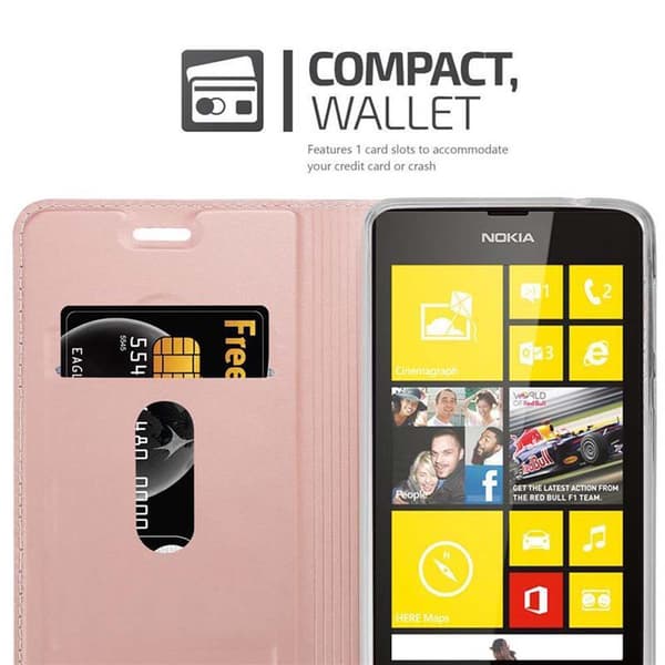 Nokia Lumia 520 / 521 Suojakotelo Suojakuori Lompakkokotelo Matkapuhelinkotelo jossa magneettisuljenta, jalusta-toiminto ja korttitasku
