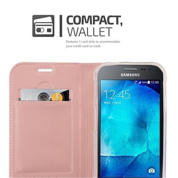 Deksel til Samsung Galaxy XCover 3 Lommebokdeksel med magnetisk lukking, stativfunksjon og kortlomme