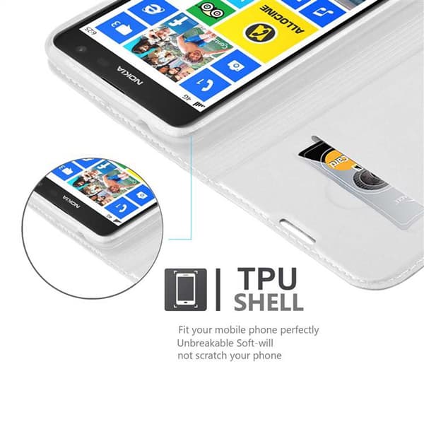 Nokia Lumia 625 Suojakotelo Suojakuori Lompakkokotelo Matkapuhelinkotelo jossa magneettisuljenta, jalusta-toiminto ja korttitasku