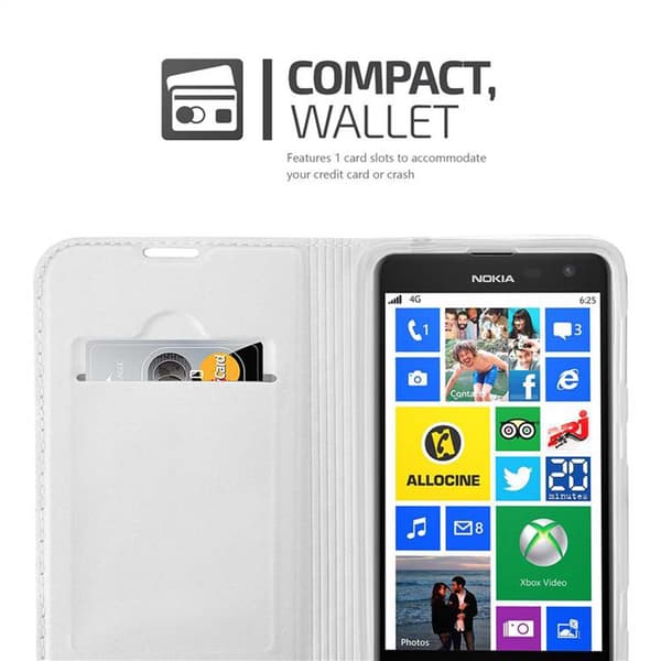 Nokia Lumia 625 Suojakotelo Suojakuori Lompakkokotelo Matkapuhelinkotelo jossa magneettisuljenta, jalusta-toiminto ja korttitasku
