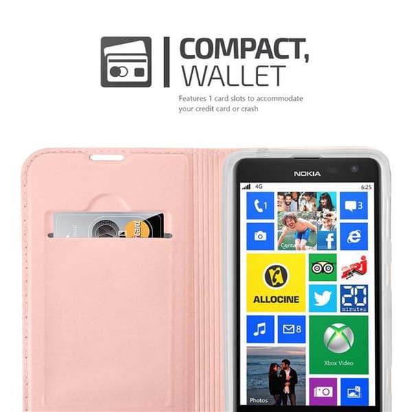 Nokia Lumia 625 Suojakotelo Suojakuori Lompakkokotelo Matkapuhelinkotelo jossa magneettisuljenta, jalusta-toiminto ja korttitasku