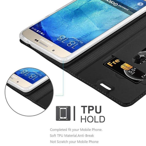 Samsung Galaxy A8 2015 Suojakotelo Suojakuori Lompakkokotelo Matkapuhelinkotelo jossa magneettisuljenta, jalusta-toiminto ja korttitasku