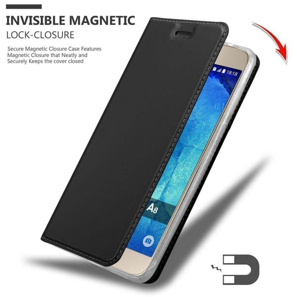 Samsung Galaxy A8 2015 Suojakotelo Suojakuori Lompakkokotelo Matkapuhelinkotelo jossa magneettisuljenta, jalusta-toiminto ja korttitasku