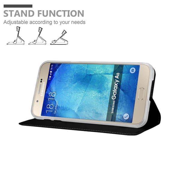 Samsung Galaxy A8 2015 Suojakotelo Suojakuori Lompakkokotelo Matkapuhelinkotelo jossa magneettisuljenta, jalusta-toiminto ja korttitasku
