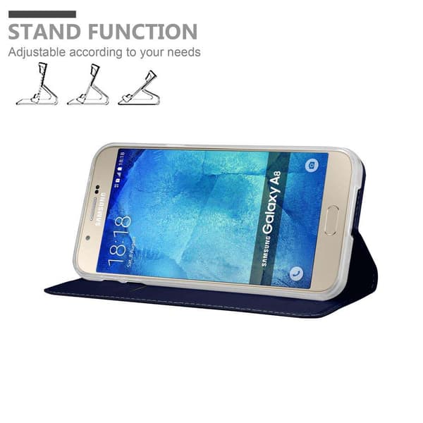 Samsung Galaxy A8 2015 Suojakotelo Suojakuori Lompakkokotelo Matkapuhelinkotelo jossa magneettisuljenta, jalusta-toiminto ja korttitasku
