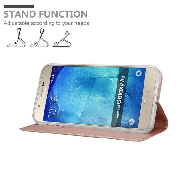 Samsung Galaxy A8 2015 Suojakotelo Suojakuori Lompakkokotelo Matkapuhelinkotelo jossa magneettisuljenta, jalusta-toiminto ja korttitasku