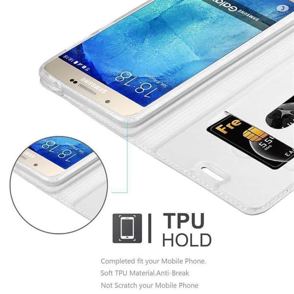 Samsung Galaxy A8 2015 Suojakotelo Suojakuori Lompakkokotelo Matkapuhelinkotelo jossa magneettisuljenta, jalusta-toiminto ja korttitasku