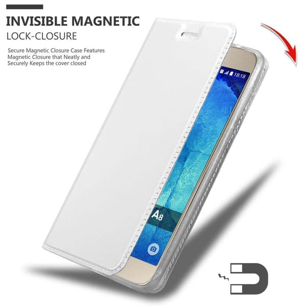Samsung Galaxy A8 2015 Suojakotelo Suojakuori Lompakkokotelo Matkapuhelinkotelo jossa magneettisuljenta, jalusta-toiminto ja korttitasku