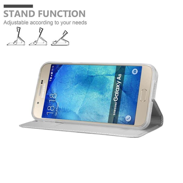 Samsung Galaxy A8 2015 Suojakotelo Suojakuori Lompakkokotelo Matkapuhelinkotelo jossa magneettisuljenta, jalusta-toiminto ja korttitasku