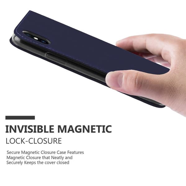 Deksel til iPhone X / XS Lommebokdeksel med magnetisk lukking, stativfunksjon og kortlomme