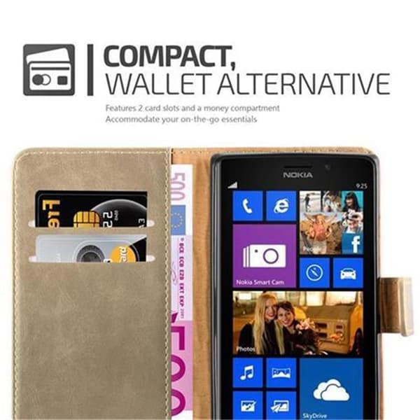 Nokia Lumia 925 Suojakotelo Suojakuori Lompakkokotelo Matkapuhelinkotelo jossa magneettisuljenta, jalusta-toiminto ja korttitasku