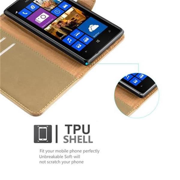 Nokia Lumia 925 Suojakotelo Suojakuori Lompakkokotelo Matkapuhelinkotelo jossa magneettisuljenta, jalusta-toiminto ja korttitasku