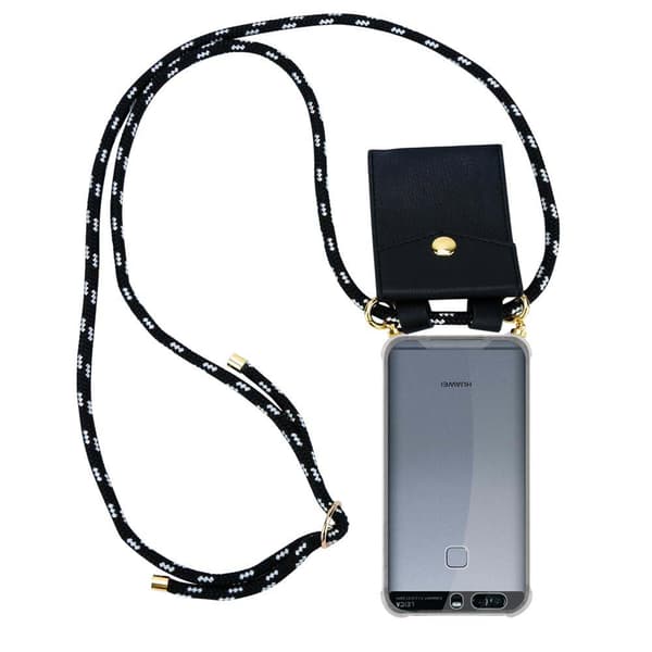 Huawei P9 Suojakuori ketju Silikoni suojakotelo Gold Rings johto hihna ja irrotettava asia