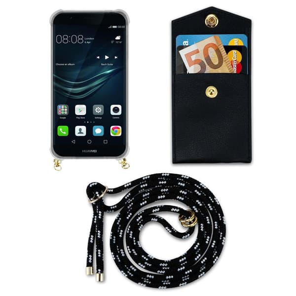 Huawei P9 Suojakuori ketju Silikoni suojakotelo Gold Rings johto hihna ja irrotettava asia