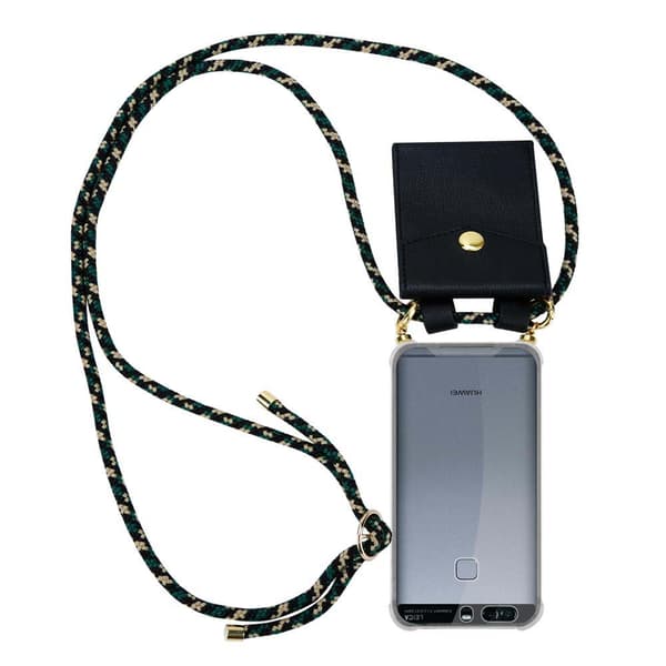 Huawei P9 Suojakuori ketju Silikoni suojakotelo Gold Rings johto hihna ja irrotettava asia