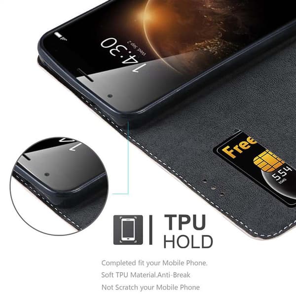 Huawei ASCEND G7 PLUS / G8 / GX8 Suojakotelo Suojakuori Lompakkokotelo Matkapuhelinkotelo jossa magneettisuljenta, jalusta-toiminto ja korttitasku