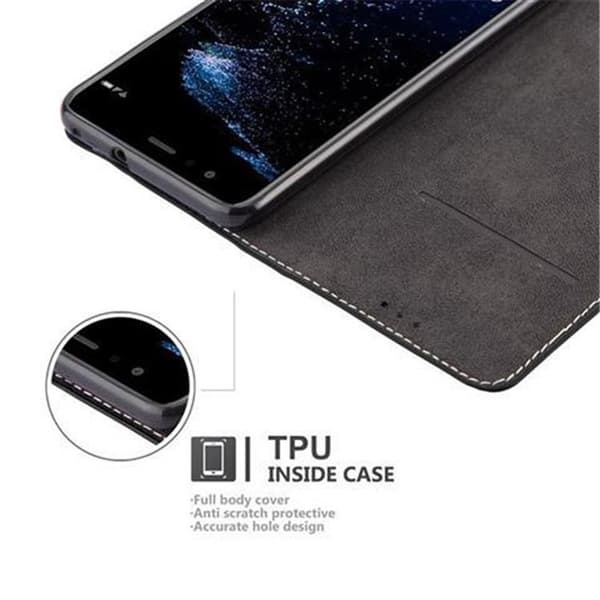 Huawei P10 LITE Suojakotelo Suojakuori Lompakkokotelo Matkapuhelinkotelo jossa magneettisuljenta, jalusta-toiminto ja korttitasku