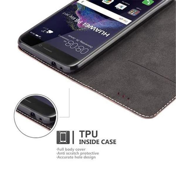 Huawei P8 LITE 2017 / P9 LITE 2017 Suojakotelo Suojakuori Lompakkokotelo Matkapuhelinkotelo jossa magneettisuljenta, jalusta-toiminto ja korttitasku