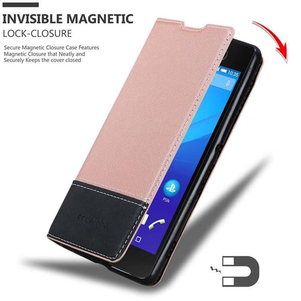 Fordral för Sony Xperia M5 Skal med magnetisk stängning, ståfunktion och kortficka Mobilskydd