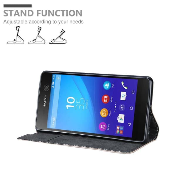 Fordral för Sony Xperia M5 Skal med magnetisk stängning, ståfunktion och kortficka Mobilskydd