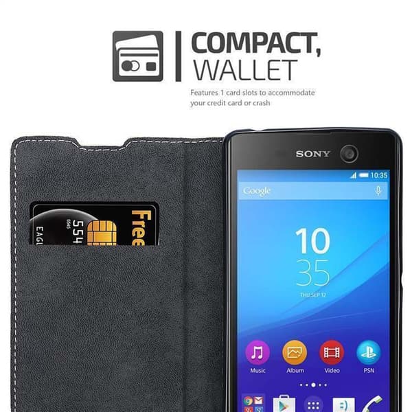 Fordral för Sony Xperia M5 Skal med magnetisk stängning, ståfunktion och kortficka Mobilskydd
