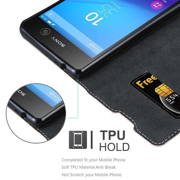 Fordral för Sony Xperia M5 Skal med magnetisk stängning, ståfunktion och kortficka Mobilskydd