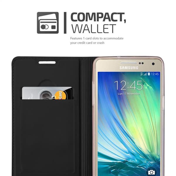 Deksel til Samsung Galaxy A3 2015 Lommebokdeksel med magnetisk lukking, stativfunksjon og kortlomme