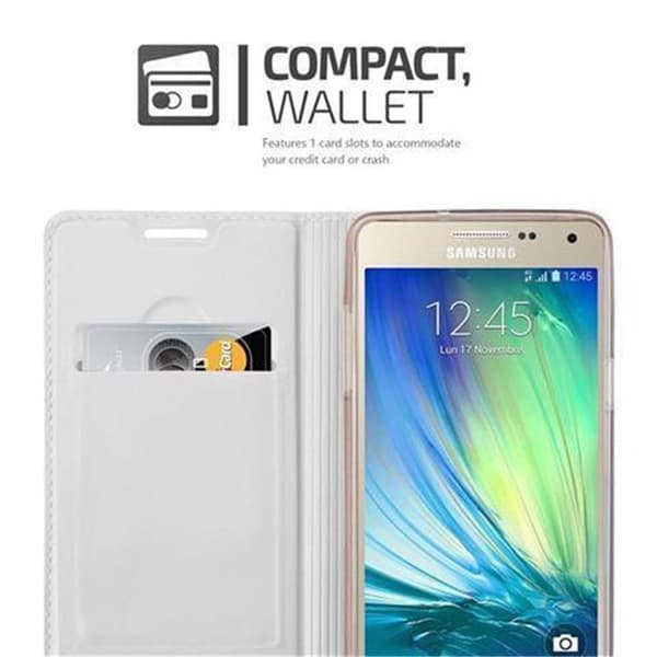 Deksel til Samsung Galaxy A3 2015 Lommebokdeksel med magnetisk lukking, stativfunksjon og kortlomme