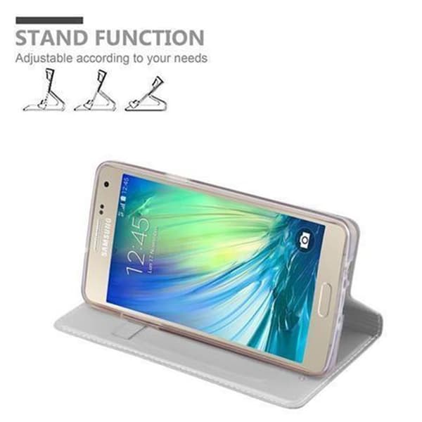 Deksel til Samsung Galaxy A3 2015 Lommebokdeksel med magnetisk lukking, stativfunksjon og kortlomme