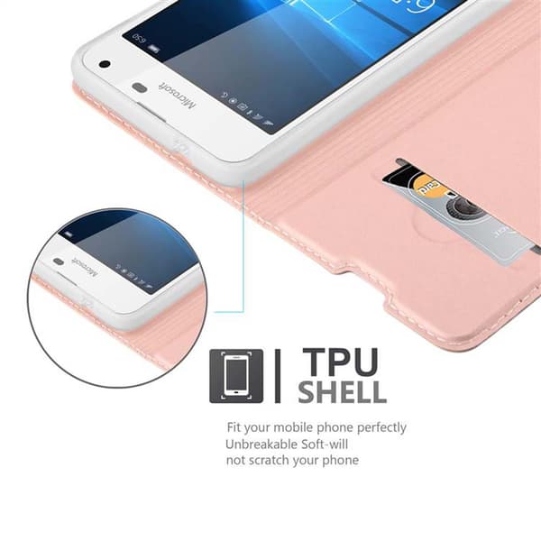 Nokia Lumia 650 Suojakotelo Suojakuori Lompakkokotelo Matkapuhelinkotelo jossa magneettisuljenta, jalusta-toiminto ja korttitasku