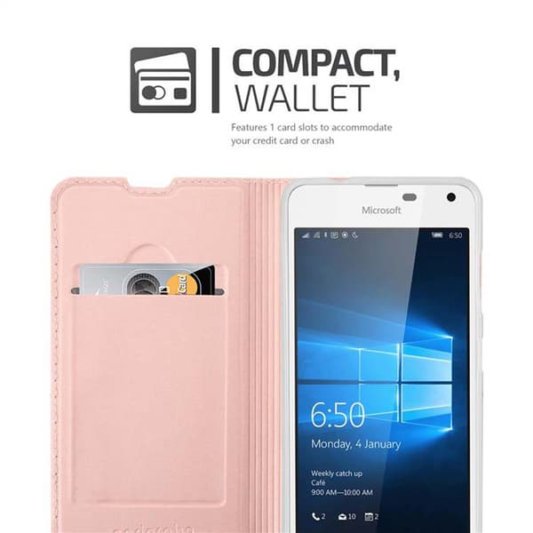 Nokia Lumia 650 Suojakotelo Suojakuori Lompakkokotelo Matkapuhelinkotelo jossa magneettisuljenta, jalusta-toiminto ja korttitasku