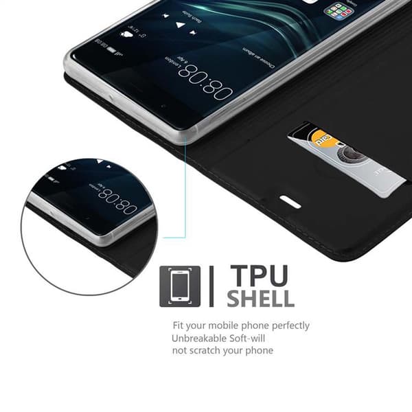Huawei P9 Suojakotelo Suojakuori Lompakkokotelo Matkapuhelinkotelo jossa magneettisuljenta, jalusta-toiminto ja korttitasku