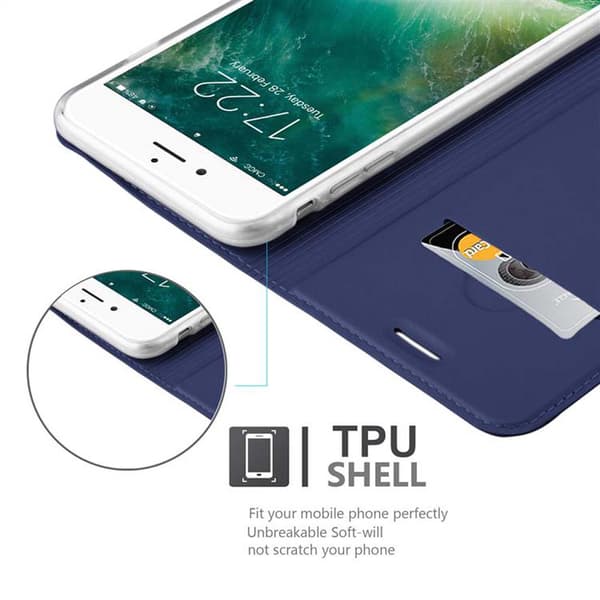 Deksel til iPhone 7 PLUS / 7S PLUS / 8 PLUS Lommebokdeksel med magnetisk lukking, stativfunksjon og kortlomme