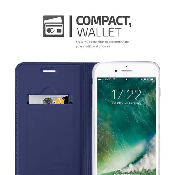 Deksel til iPhone 7 PLUS / 7S PLUS / 8 PLUS Lommebokdeksel med magnetisk lukking, stativfunksjon og kortlomme