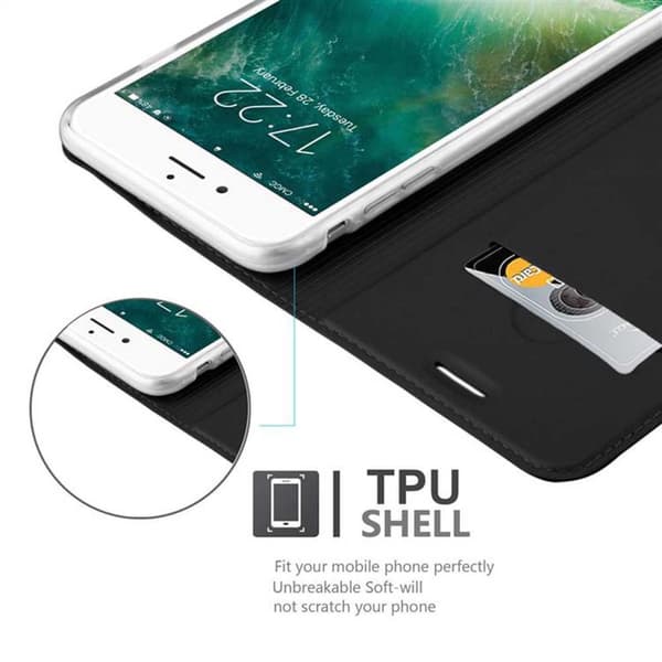 Deksel til iPhone 7 PLUS / 7S PLUS / 8 PLUS Lommebokdeksel med magnetisk lukking, stativfunksjon og kortlomme