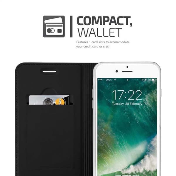 Deksel til iPhone 7 PLUS / 7S PLUS / 8 PLUS Lommebokdeksel med magnetisk lukking, stativfunksjon og kortlomme