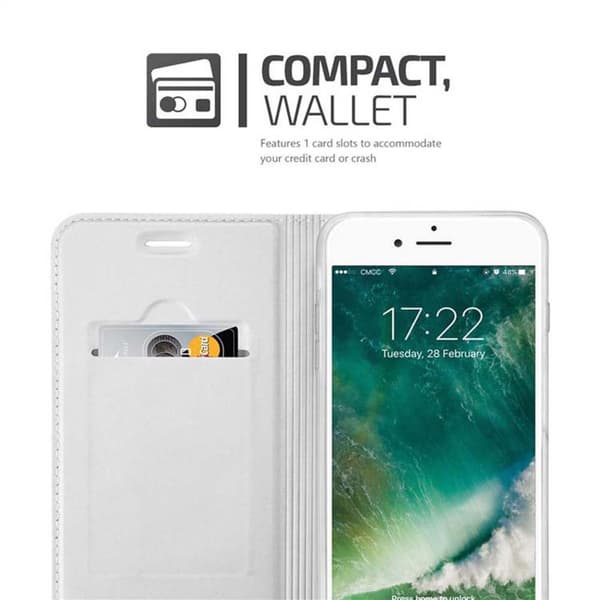 Deksel til iPhone 7 PLUS / 7S PLUS / 8 PLUS Lommebokdeksel med magnetisk lukking, stativfunksjon og kortlomme